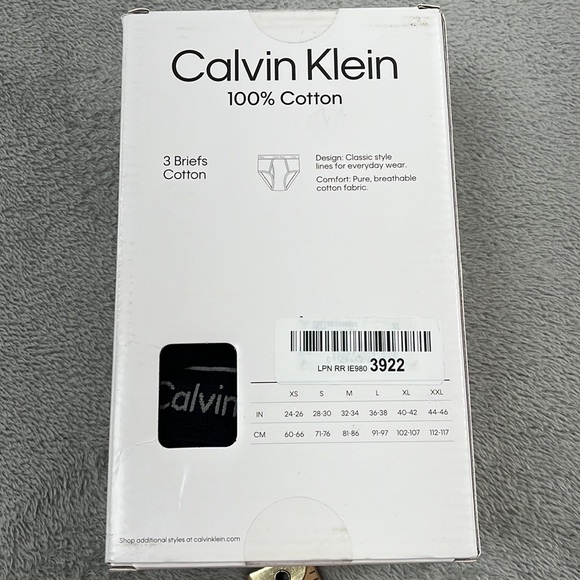 Calvin Klein XL 100% Cotton Black Brief Men's Underwear - Picture 2 of 4